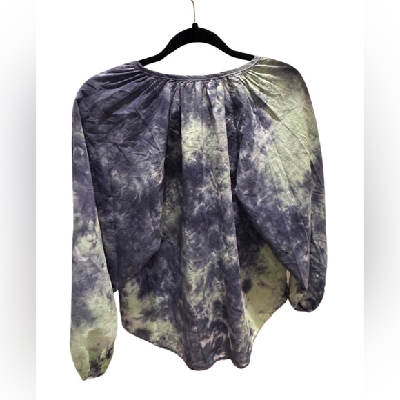 Cali Dreaming Kaya Raglan Button Down Blouse Top | Fresco Tie Dye | Size S - Picture 3 of 7